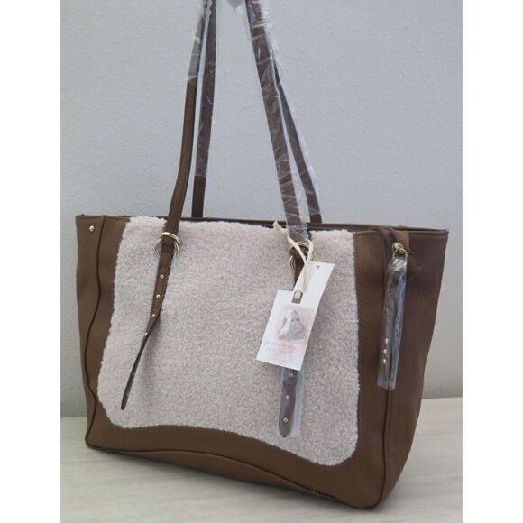 Jessica Simpson 11JS964JS Women's Almond Brown Vienna Satchel Tote Bag $118 - Picture 1 of 7